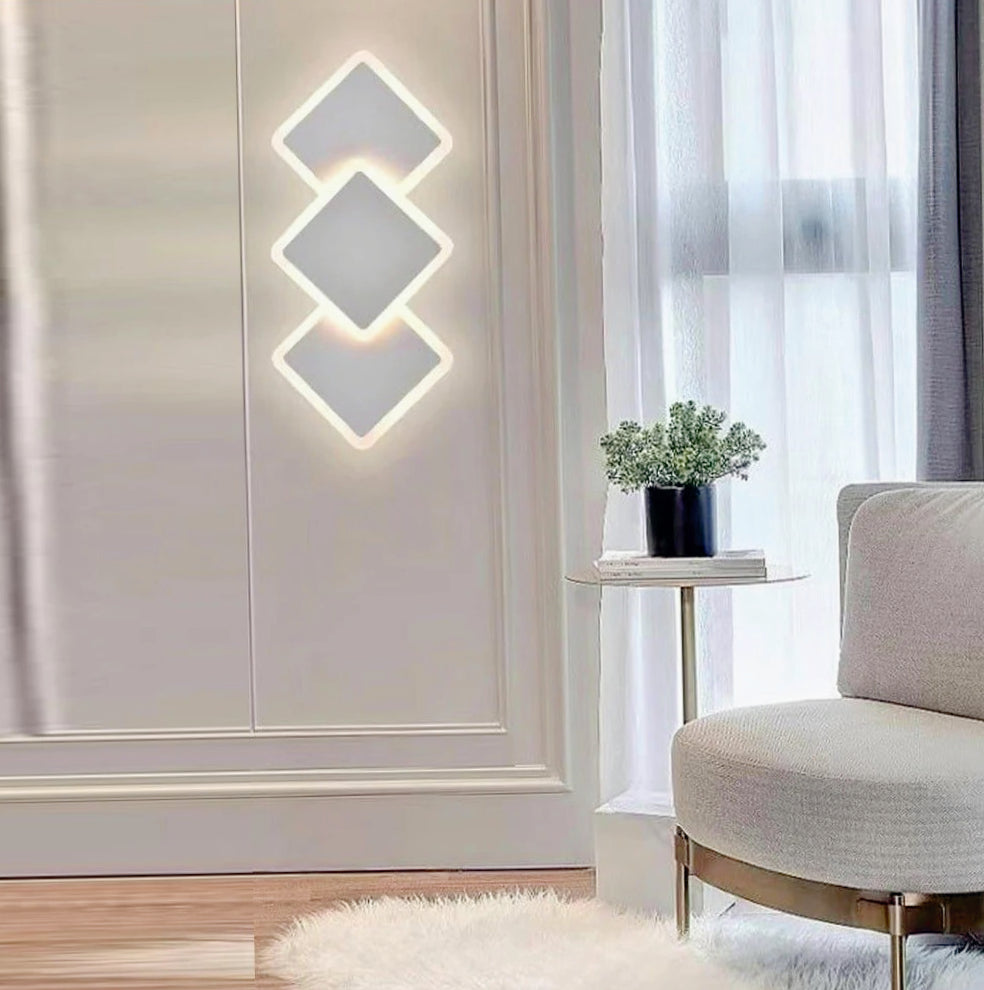 Applique LED a 3 rombi 14W – Lampada murale con 3 colorazioni di luce - ambraled
