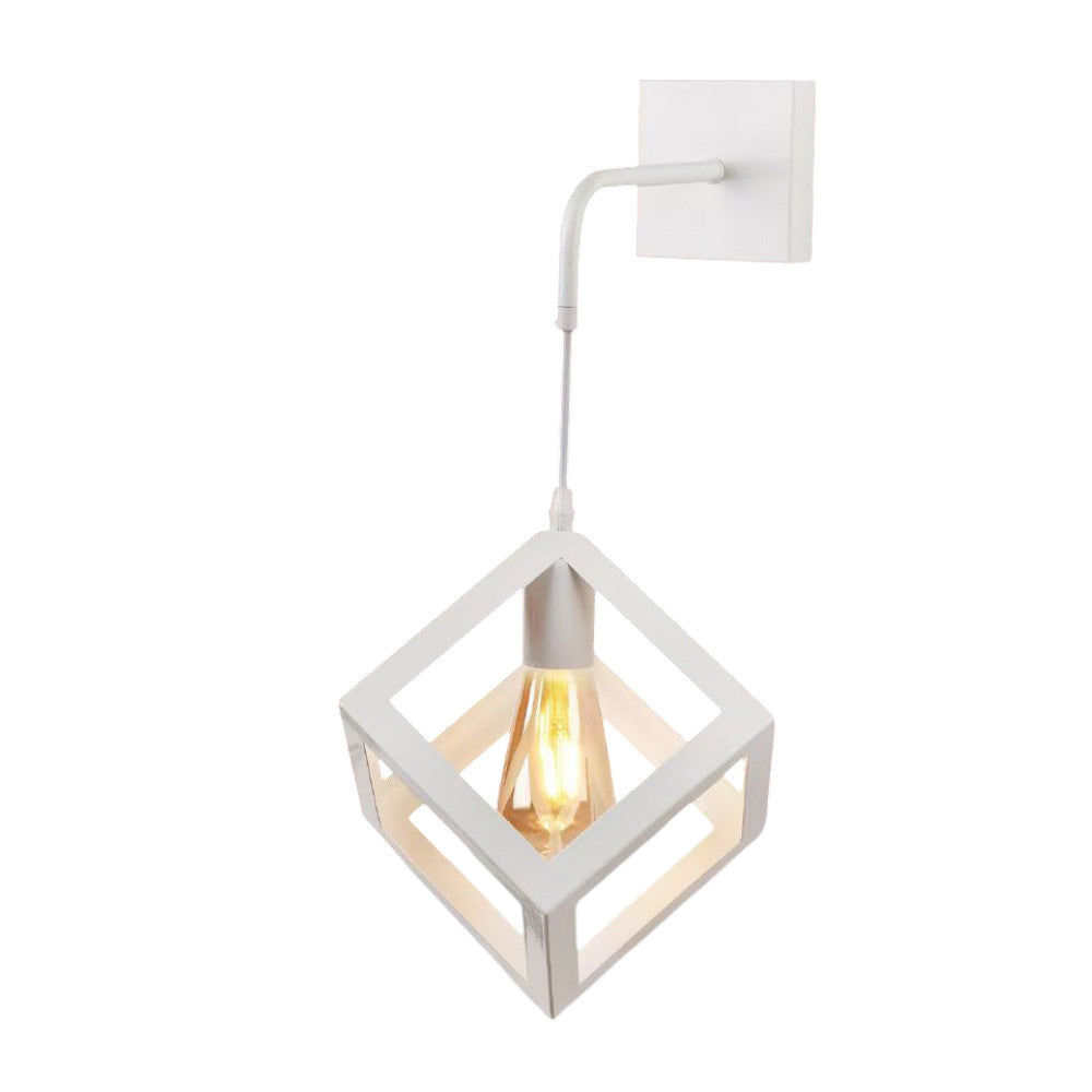 Applique da parete pendente a forma di cubo 3D – Stile minimal, attacco E27 - ambraled