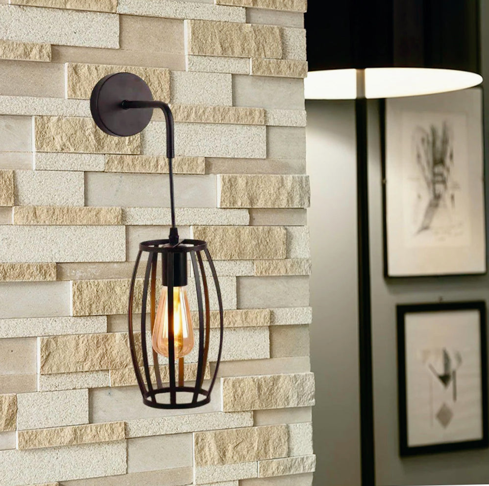 Applique da parete pendente a forma di ovale 3D – Stile minimal, attacco E27 - ambraled