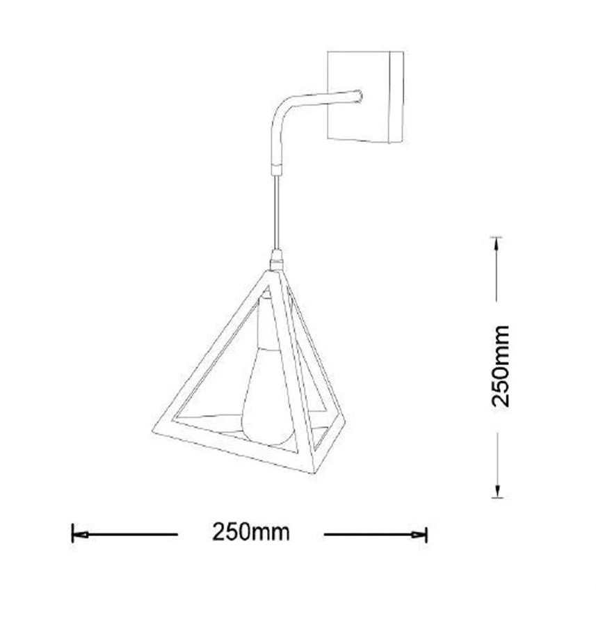Applique da parete pendente a triangolo 3D – Stile minimal, attacco E27 - ambraled