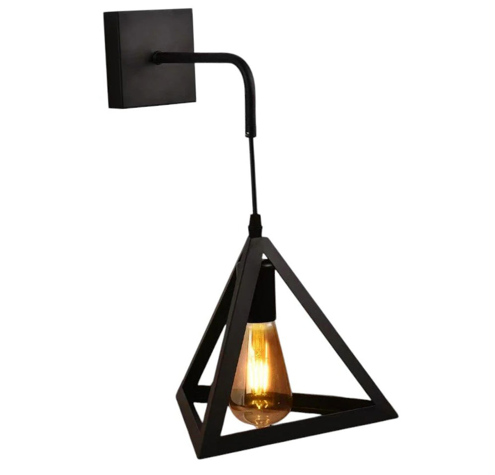 Applique da parete pendente a triangolo 3D – Stile minimal, attacco E27 - ambraled
