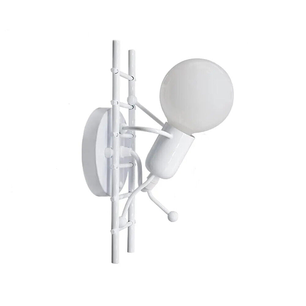 Applique decorativa a parete – Omino sulla scala in metallo, lampadina E27 - ambraled