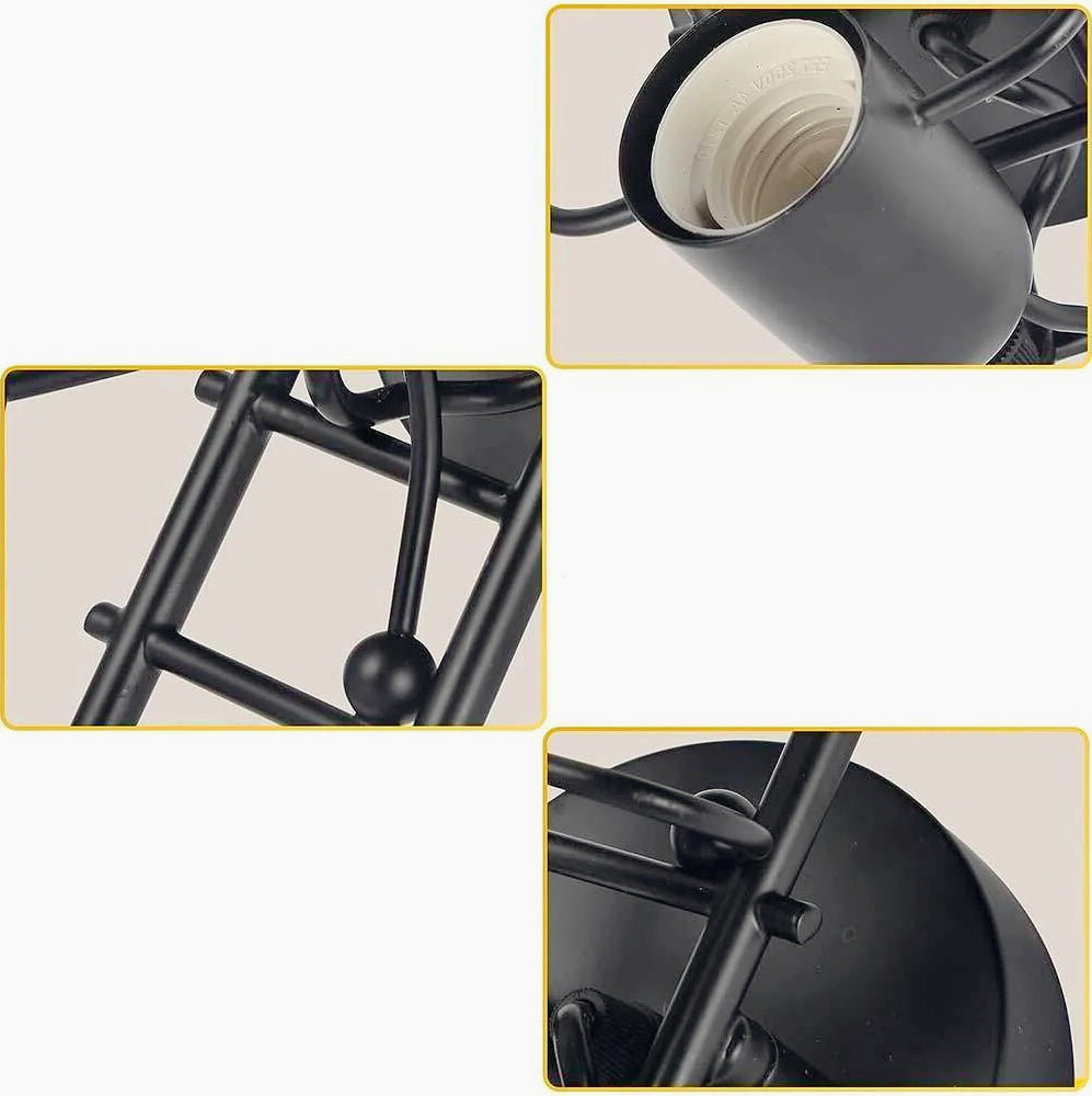 Applique decorativa a parete – Omino sulla scala in metallo, lampadina E27 - ambraled
