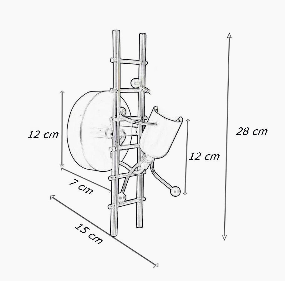 Applique decorativa a parete – Omino sulla scala in metallo, lampadina E27 - ambraled