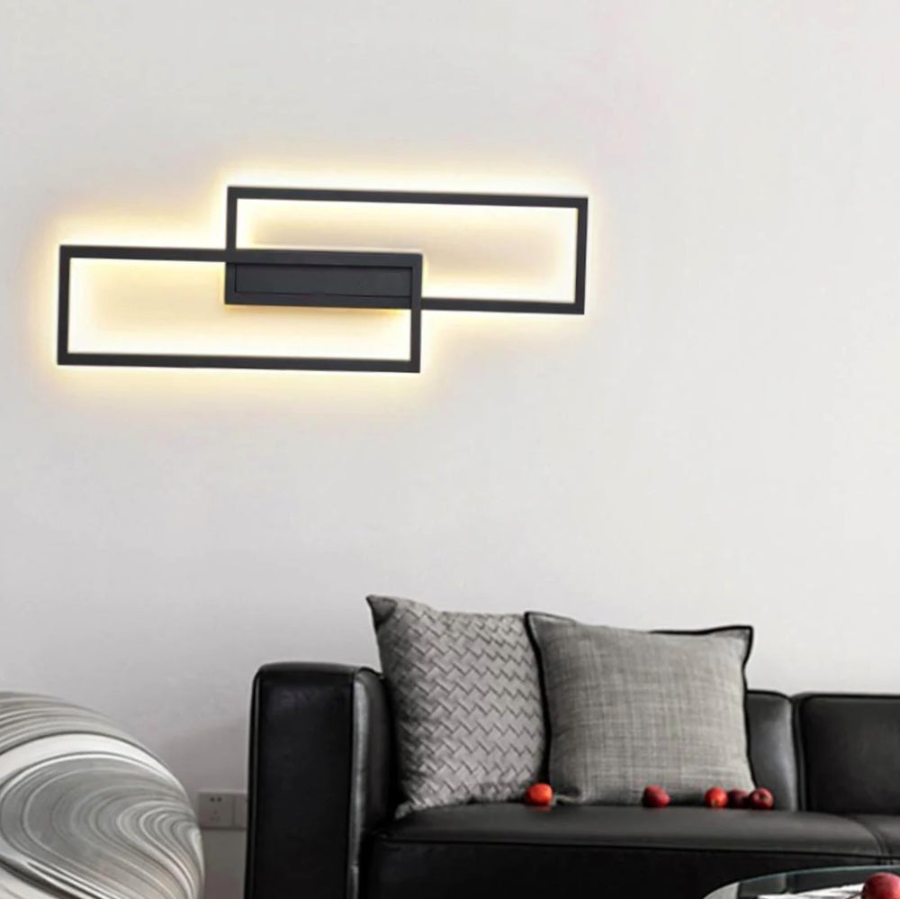 Applique doppio rettangolare 32W – 3 temperature di luce (bianco o nero) - ambraled