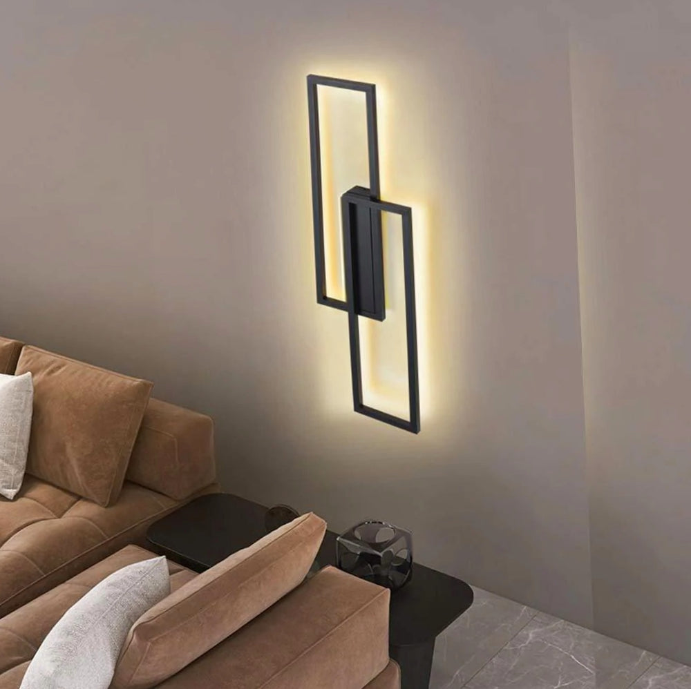 Applique doppio rettangolare 32W – 3 temperature di luce (bianco o nero) - ambraled