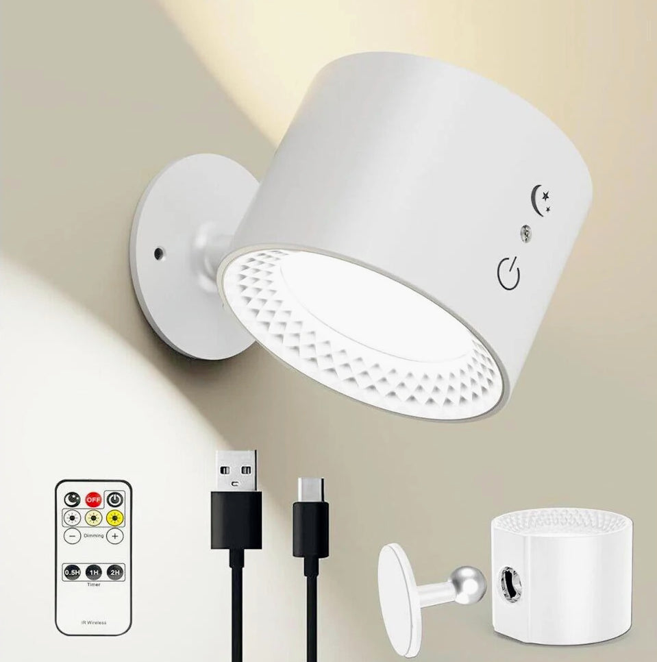 Applique LED touch con telecomando ricaricabile – 3 colori luce, orientabile - ambraled