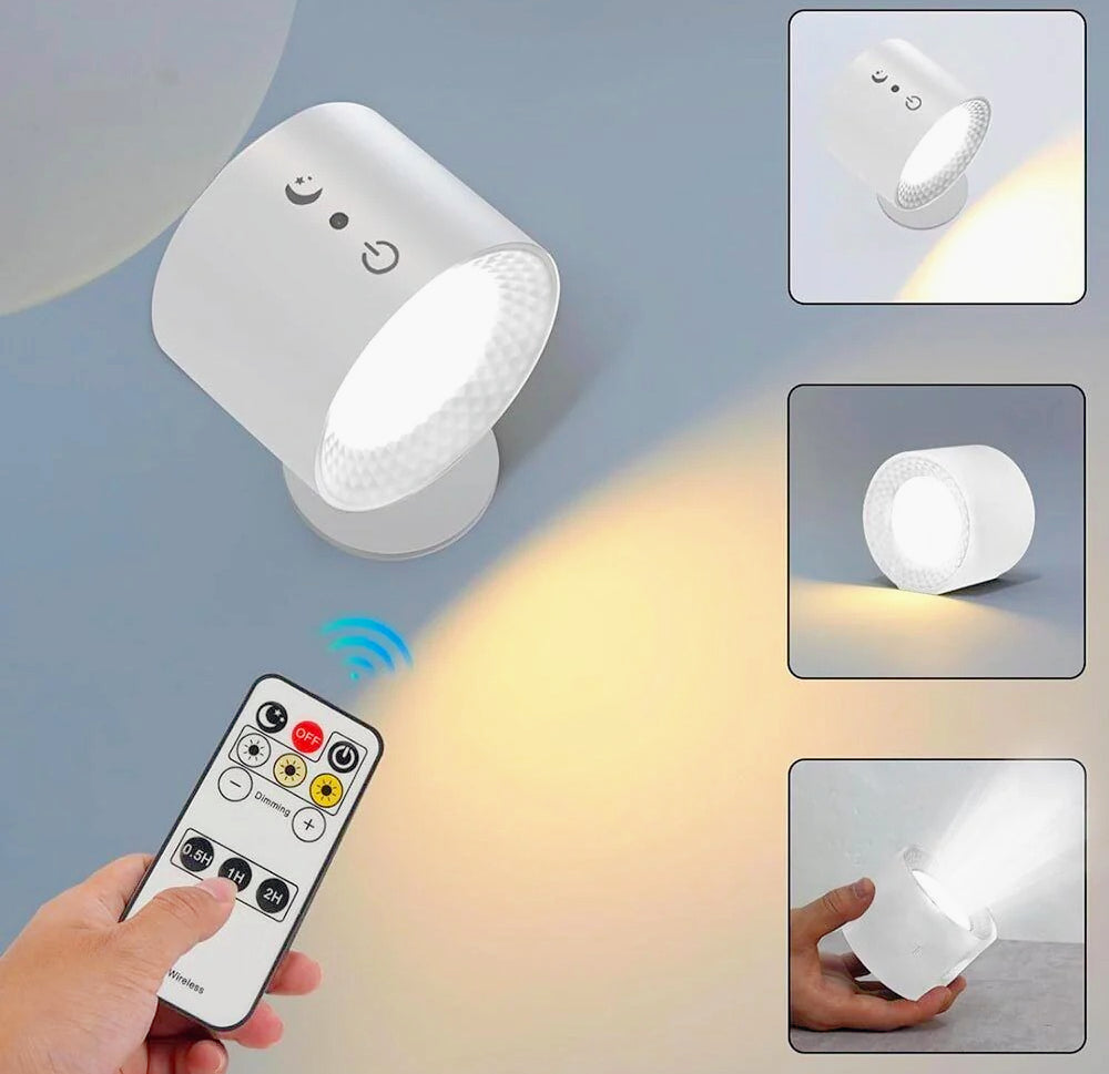 Applique LED touch con telecomando ricaricabile – 3 colori luce, orientabile - ambraled