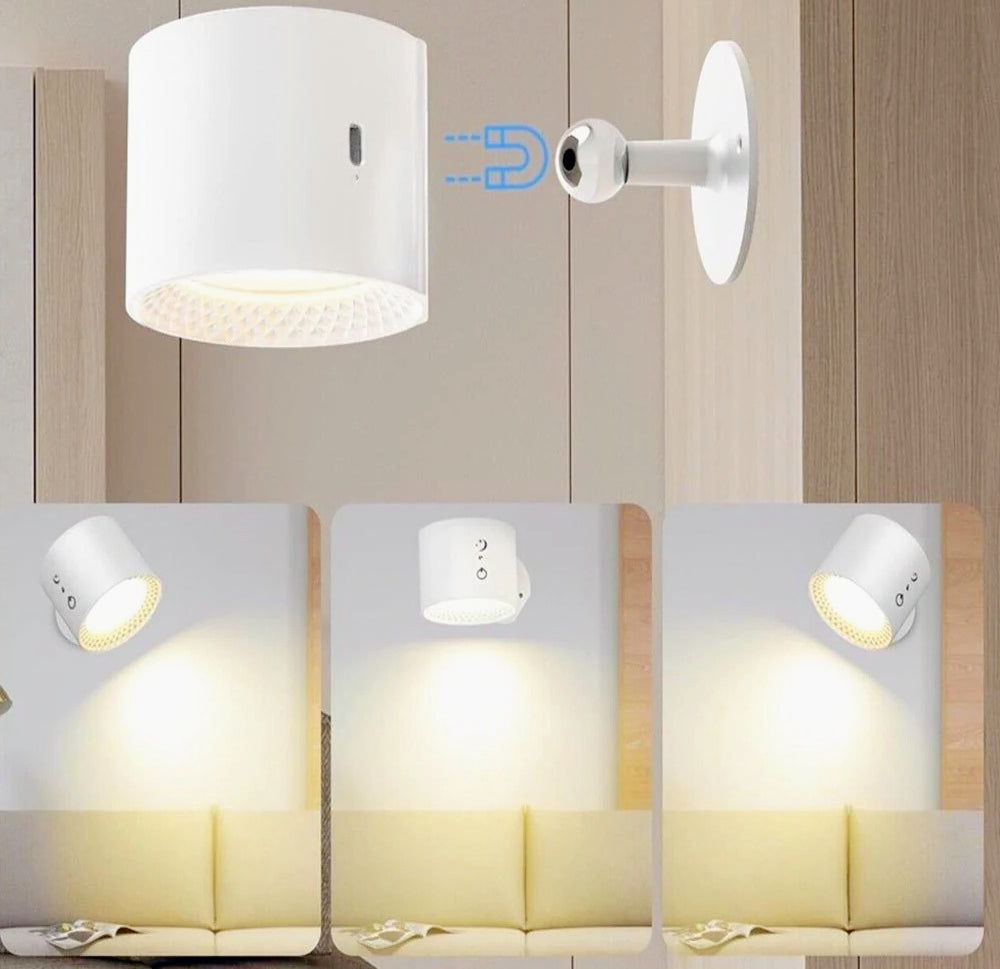 Applique LED touch con telecomando ricaricabile – 3 colori luce, orientabile - ambraled