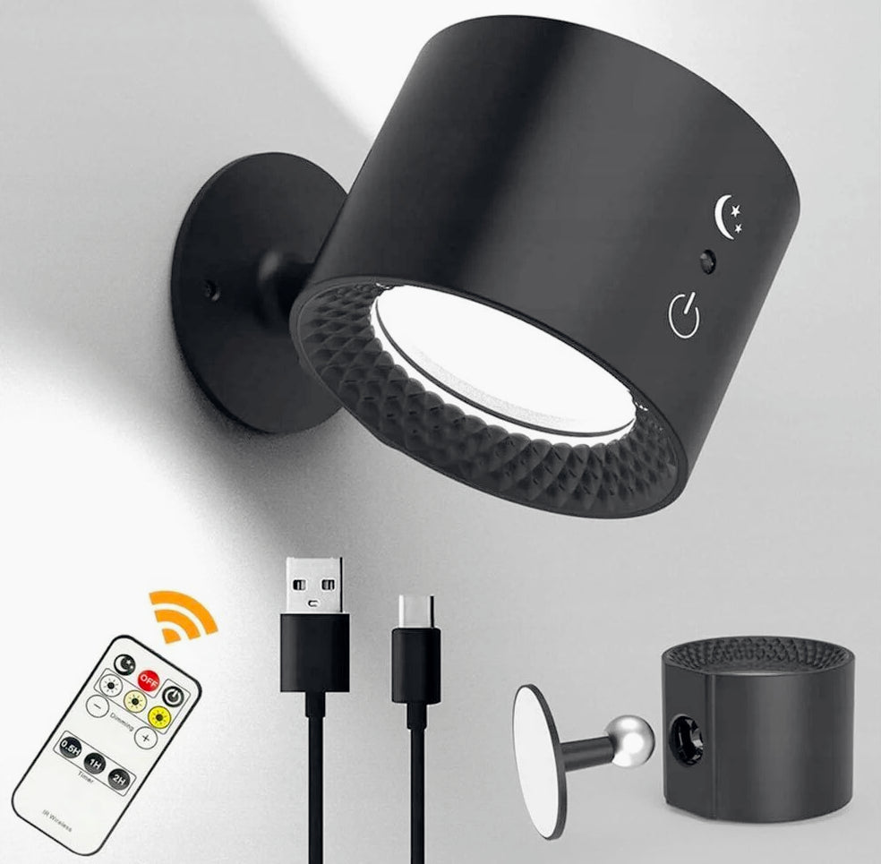 Applique LED touch con telecomando ricaricabile – 3 colori luce, orientabile - ambraled