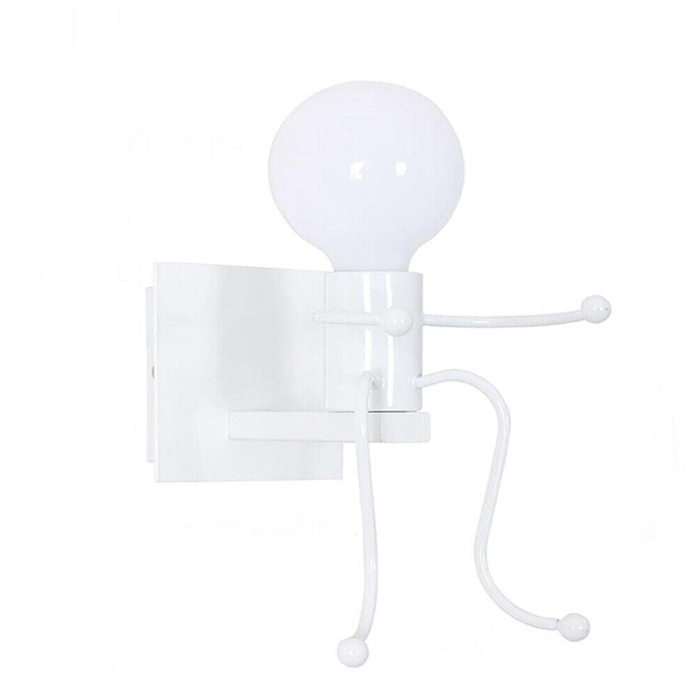 Applique decorativa a forma di omino in metallo per parete – Attacco E27 - ambraled