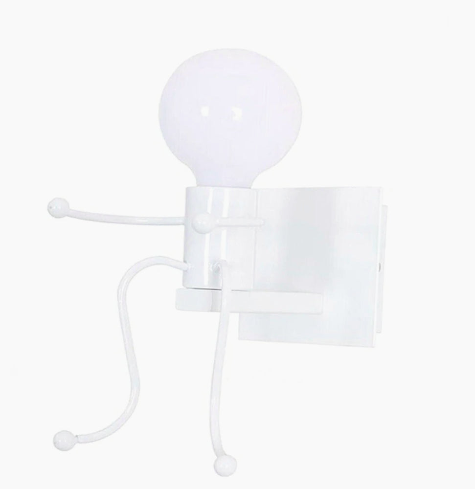 Applique decorativa a forma di omino in metallo per parete – Attacco E27 - ambraled