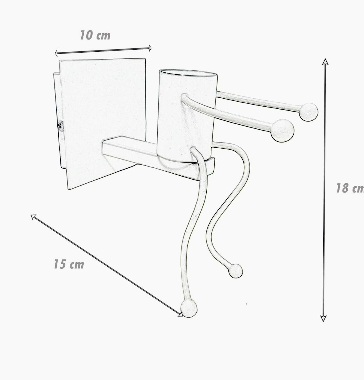 Applique decorativa a forma di omino in metallo per parete – Attacco E27 - ambraled