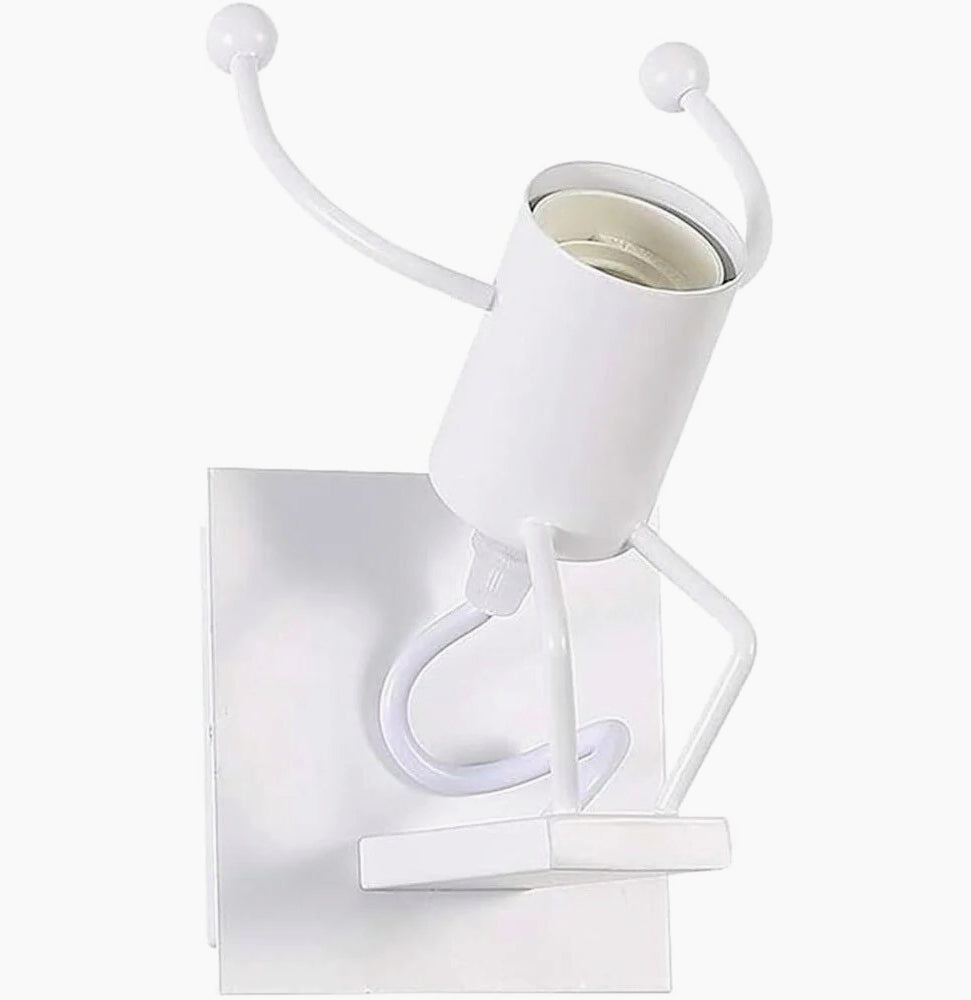 Applique decorativa a forma di omino in metallo per parete – Attacco E27 - ambraled