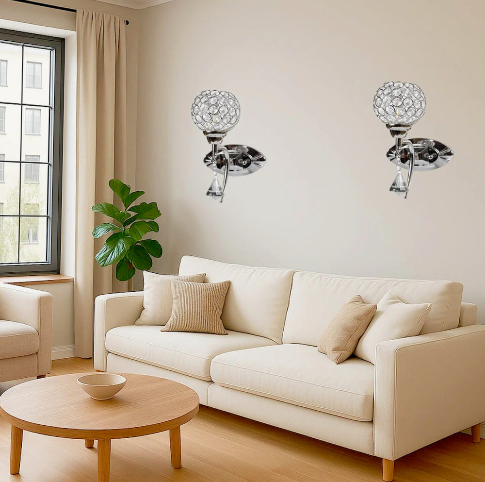 Applique moderna a forma di onda in cristalli acrilici – 1 pendente, attacco G9 - ambraled