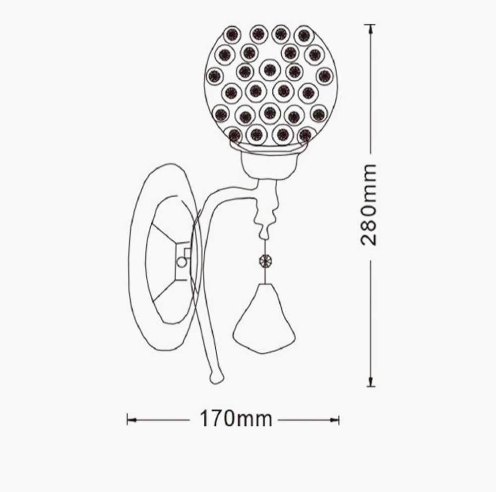 Applique moderna a forma di onda in cristalli acrilici – 1 pendente, attacco G9 - ambraled