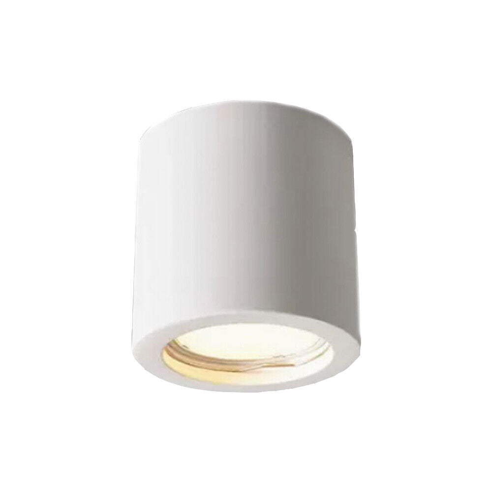 Applique soffitto in gesso verniciabile – Forma cilindrica o cubica, supporto GU10, misure 9x7 cm - ambraled
