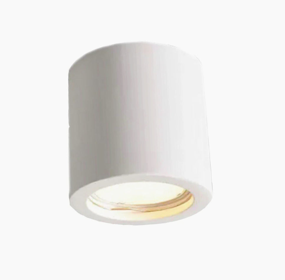 Applique soffitto in gesso verniciabile – Forma cilindrica o cubica, supporto GU10, misure 9x7 cm - ambraled