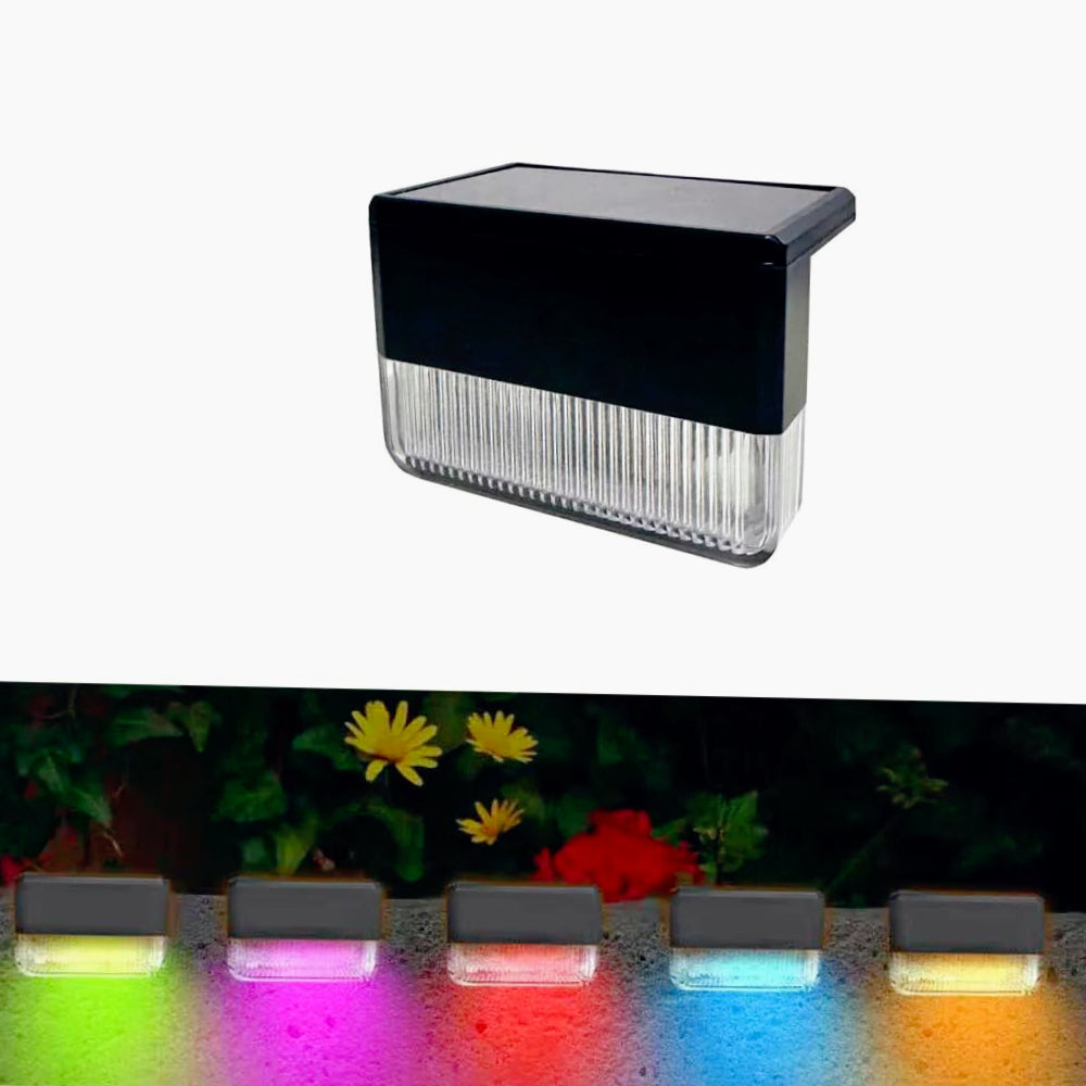 4 Luci Solari da Giardino LED con Pannello Solare – Luce Calda 3000K + RGB - ambraled