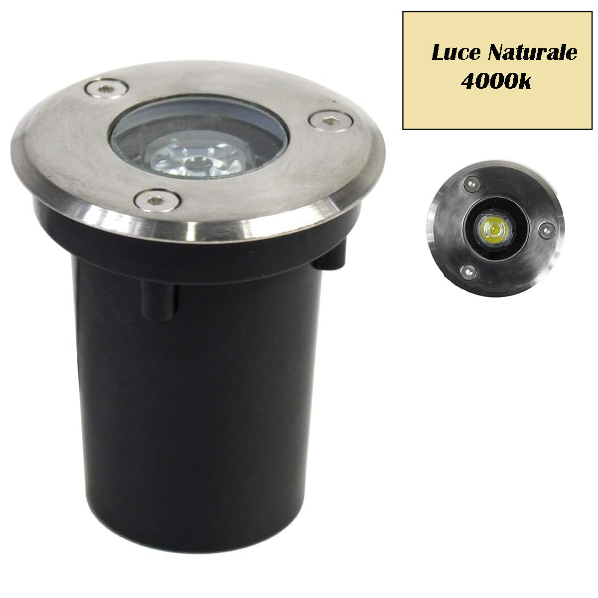 Faretto incasso calpestabile 1 led 1,5 watt 6500k 3000k 4000k IP67 - ambraled