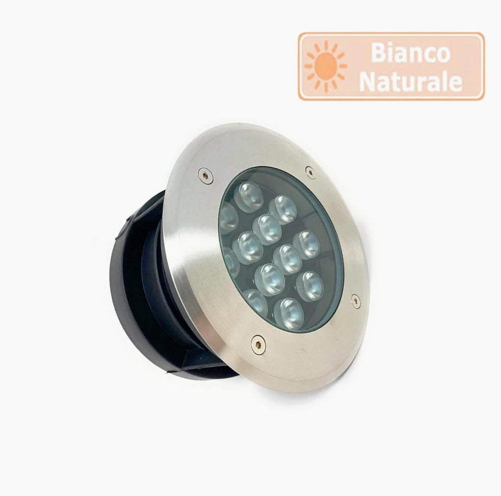Faretto incasso calpestabile 12W – 12LED 3000K/4000K/6500K IP67 - ambraled