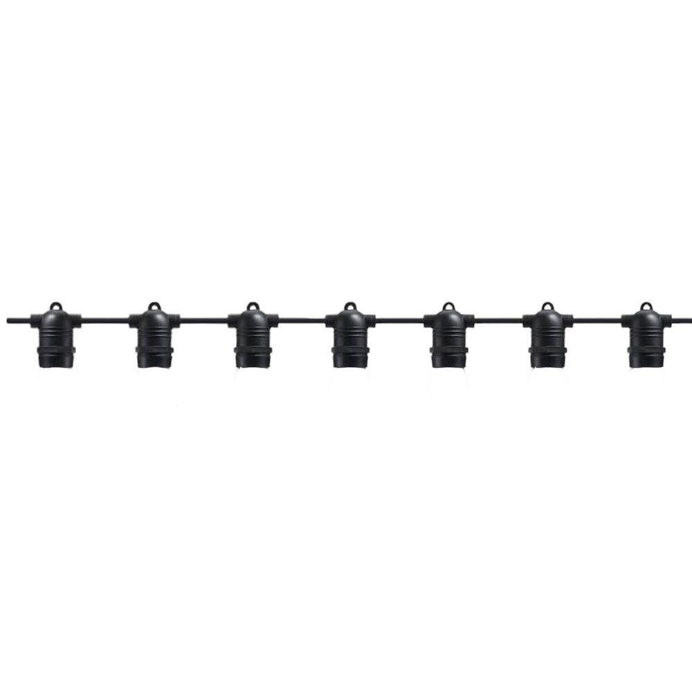 Catena luminosa 15m – 15 E27, IP54, prolungabile - ambraled