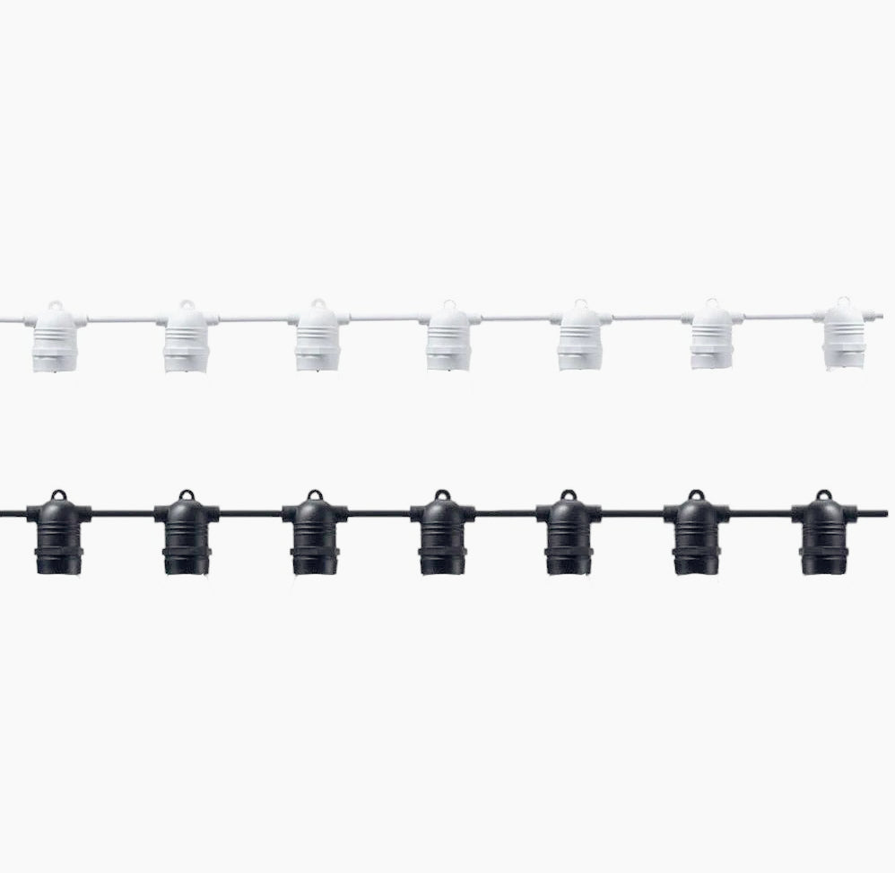 Catena luminosa 15m – 15 E27, IP54, prolungabile - ambraled