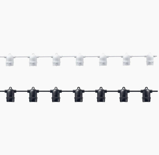 Catena luminosa 15m – 15 E27, IP54, prolungabile - ambraled