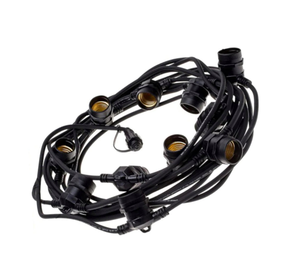 Catena luminosa 15m – 15 E27, IP54, prolungabile - ambraled