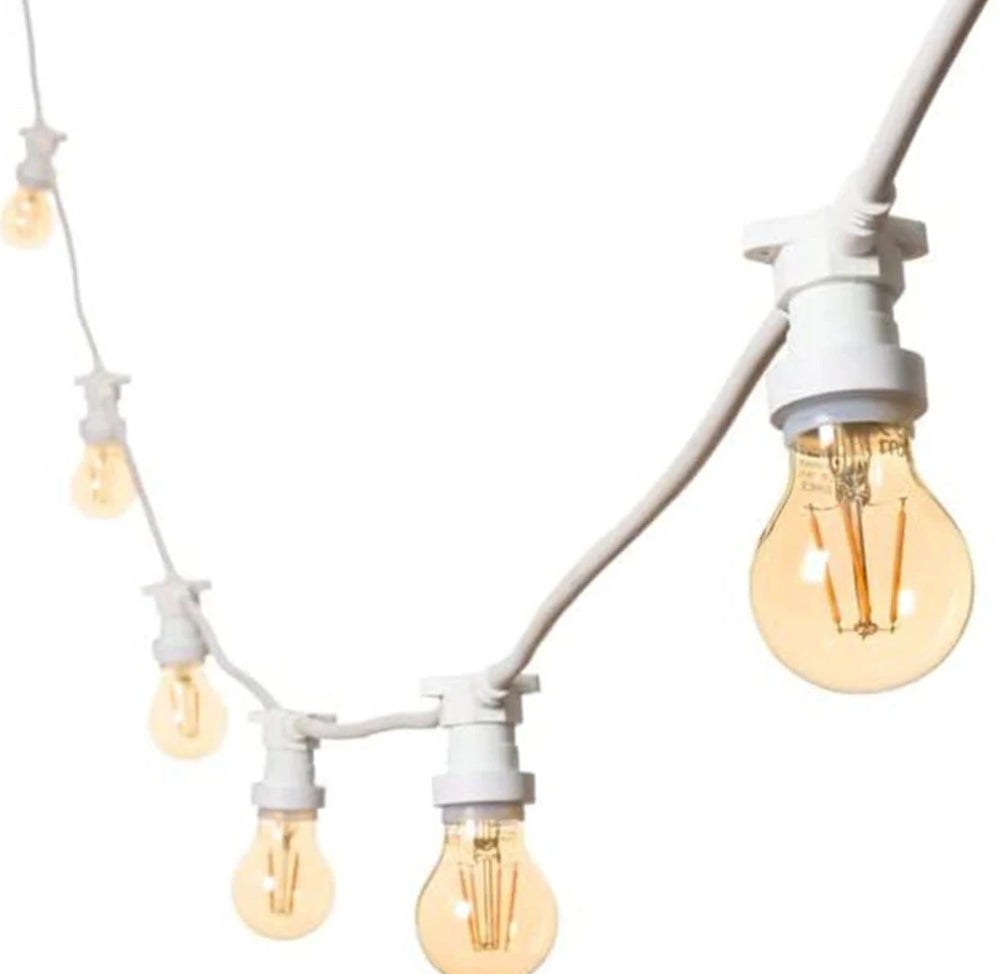 Catena luminosa 15m – 15 E27, IP54, prolungabile - ambraled