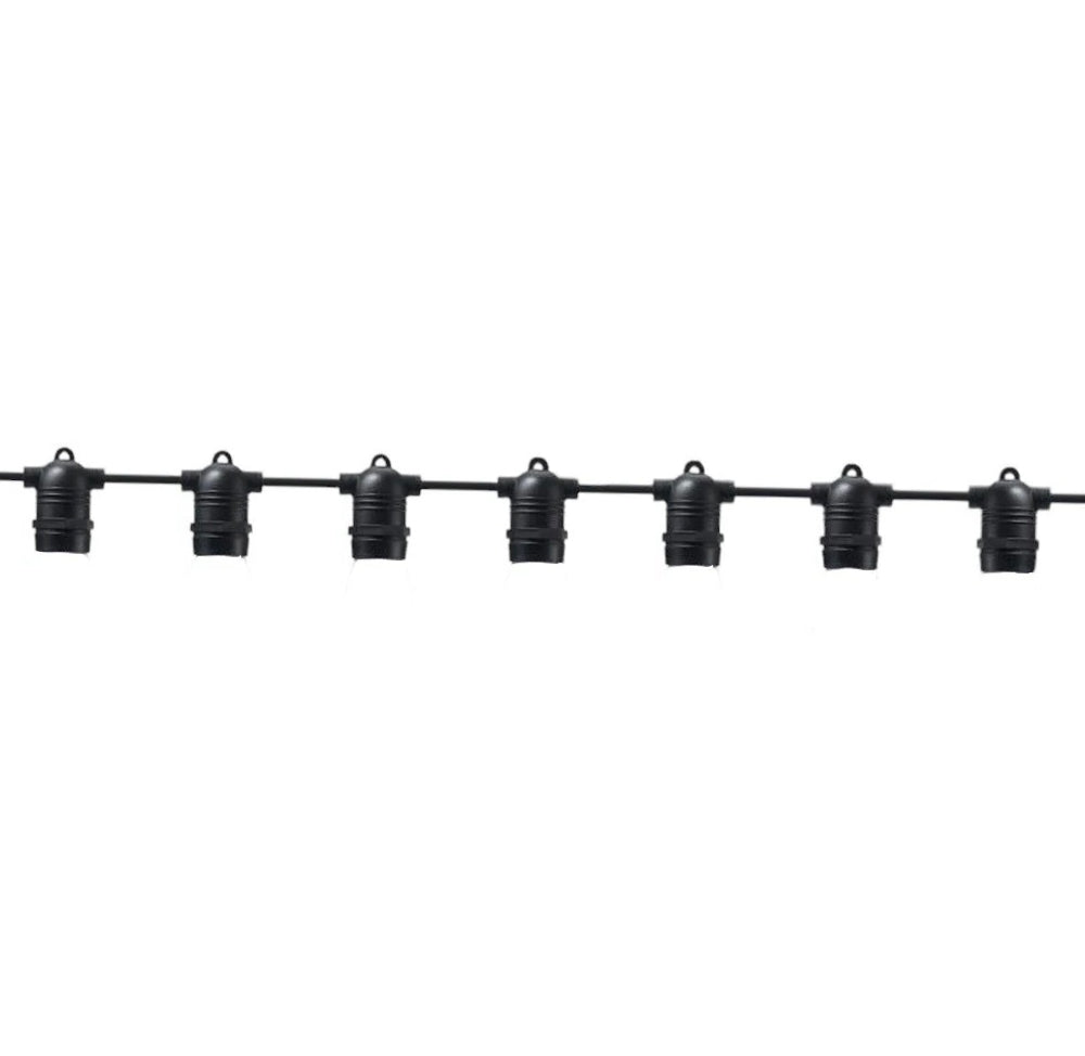 Catena luminosa 15m – 15 E27, IP54, prolungabile - ambraled