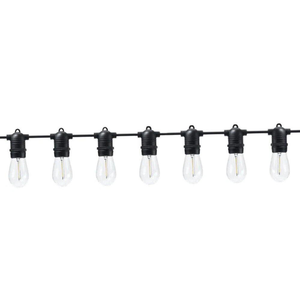Catena luminosa 15m – 15 E27, IP54, prolungabile - ambraled