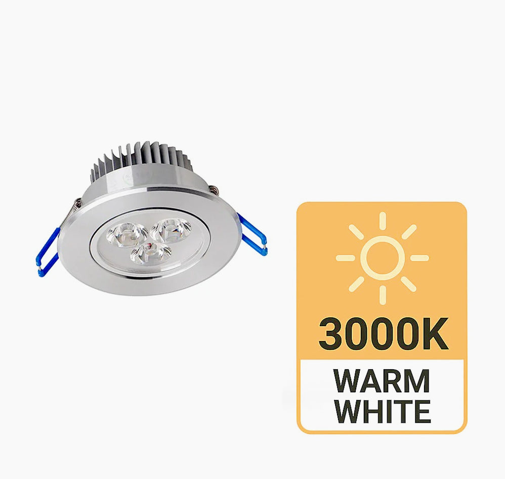 Faretto Spot 3W – 3LED ad incasso orientabile - ambraled