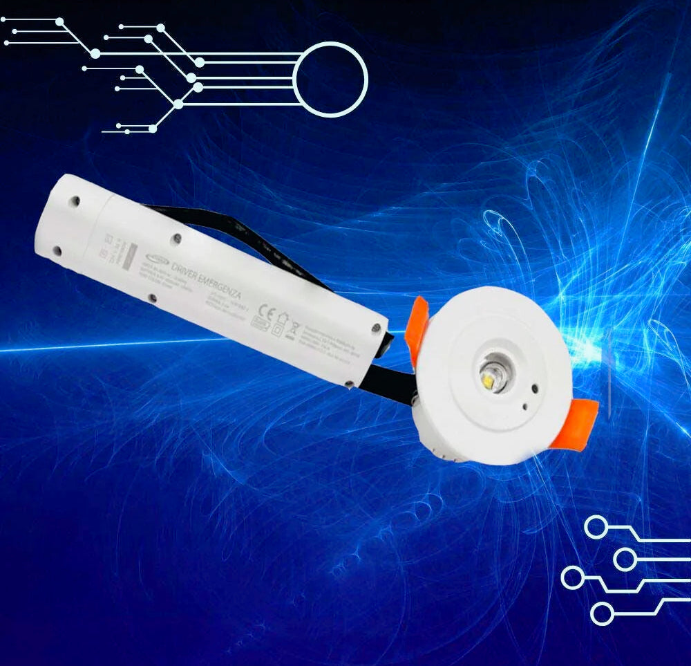 Faretto di emergenza incasso 3W – 1LED COB 6500K anti blackout - ambraled
