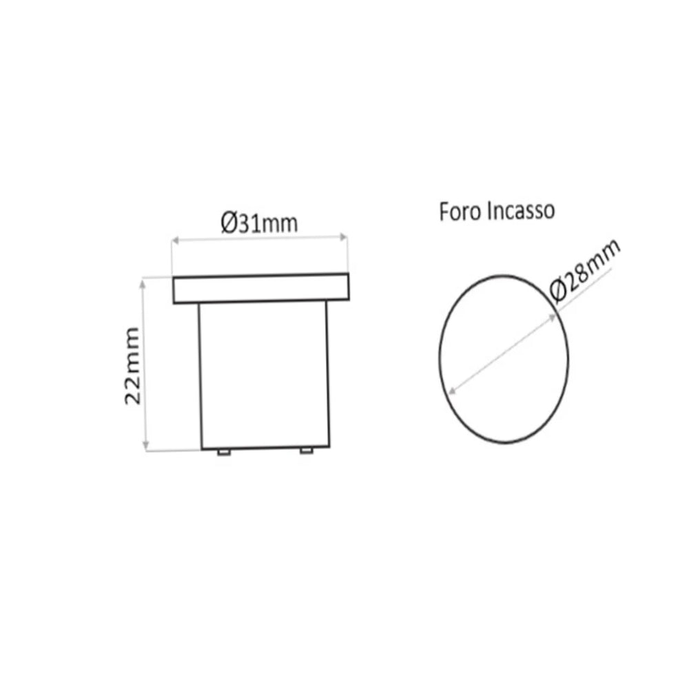 Faretto LED COB incasso 1W – mini spot 3000K/4000K/6500K tondo - ambraled