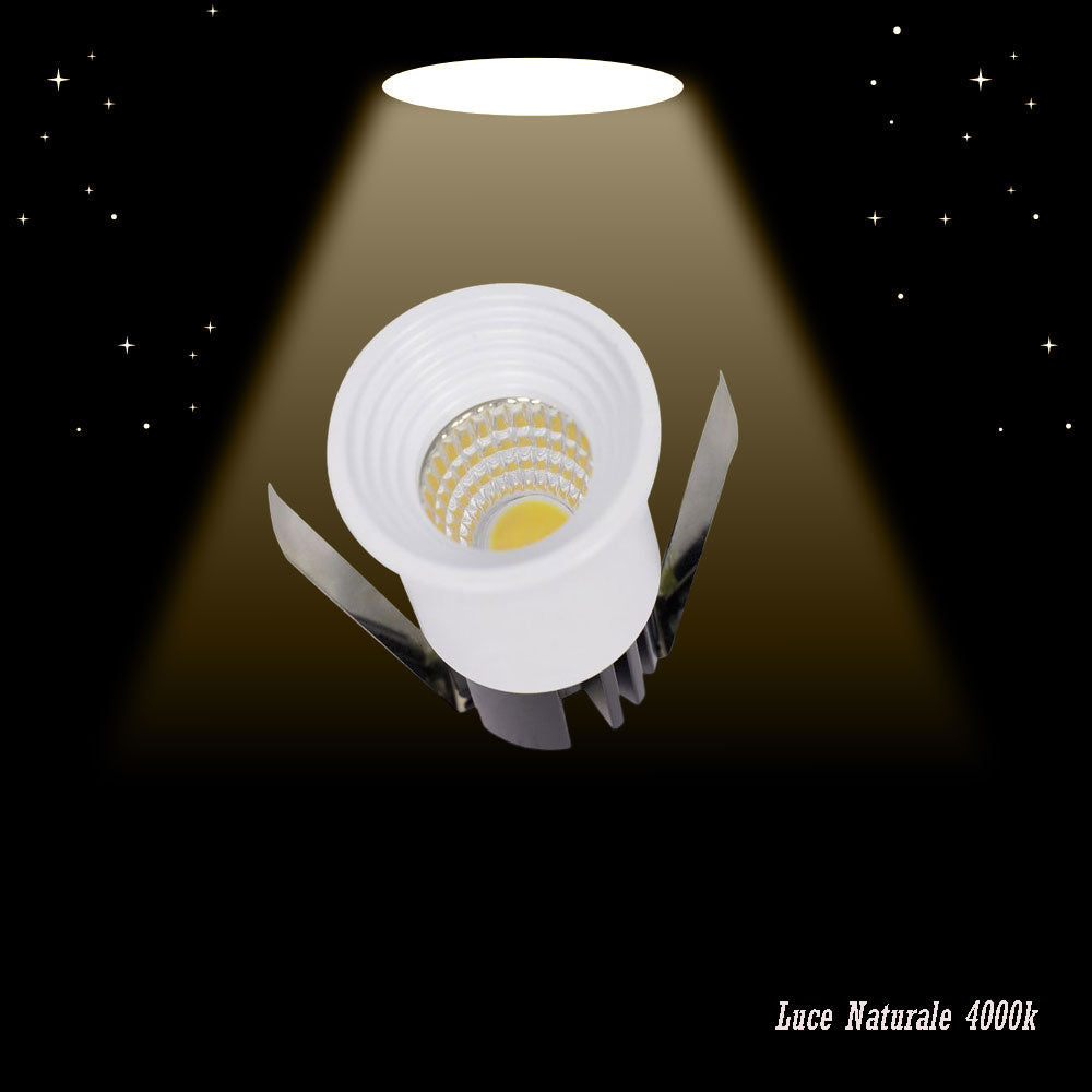 Faretto LED incasso 3W – 3000K/4000K/6500K bianco tondo - ambraled