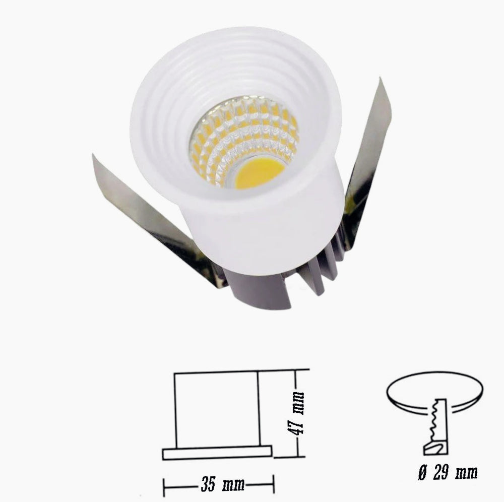 Faretto LED incasso 3W – 3000K/4000K/6500K bianco tondo - ambraled