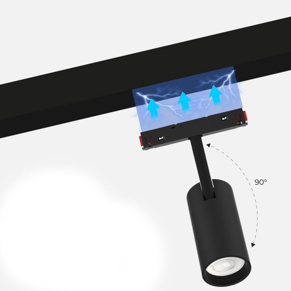 Faretto binario led cob 24 watt magnetico track elettrificato 48V - ambraled