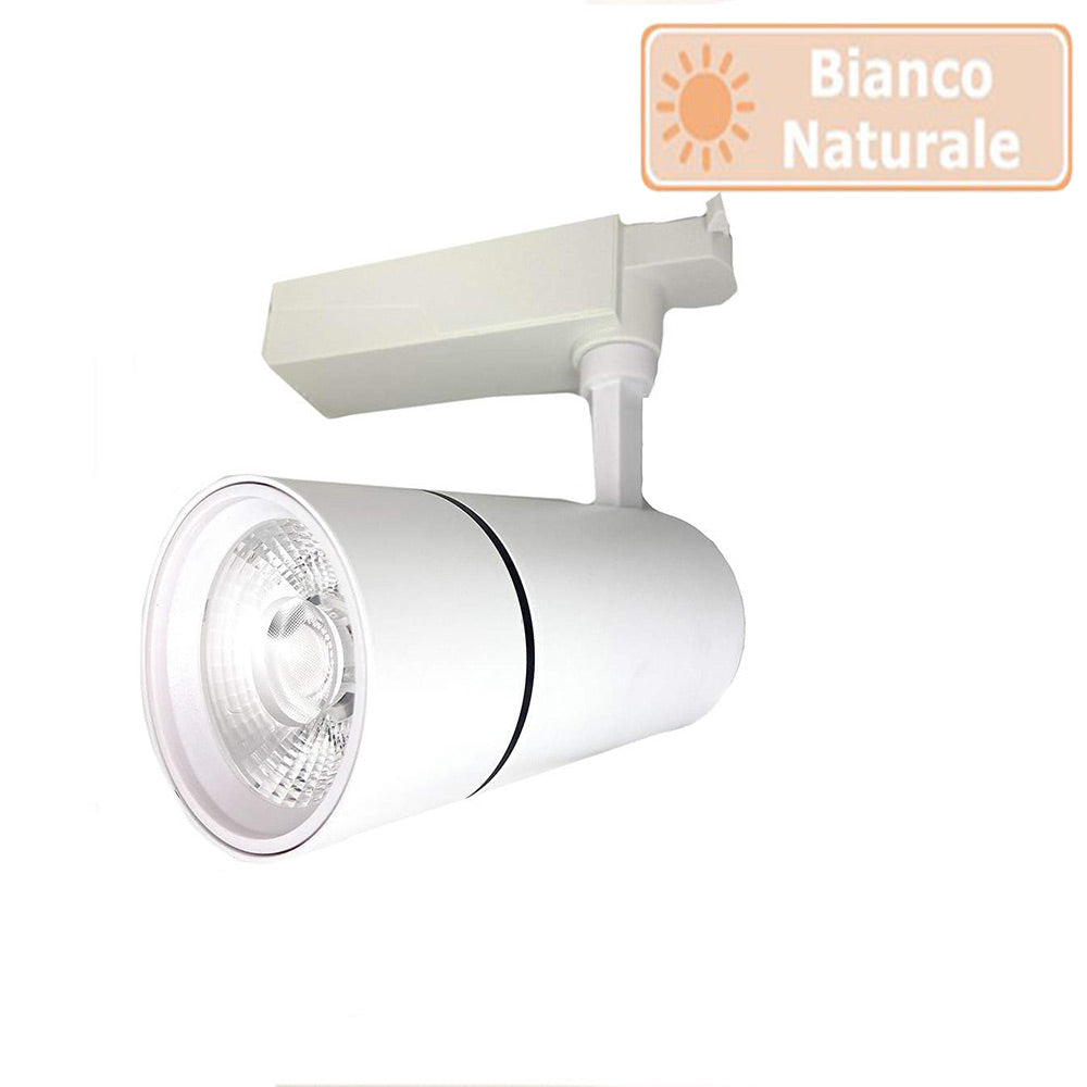 Faretto binario LED COB 30W – 6500K/4000K/3000K scocca bianca IP - ambraled