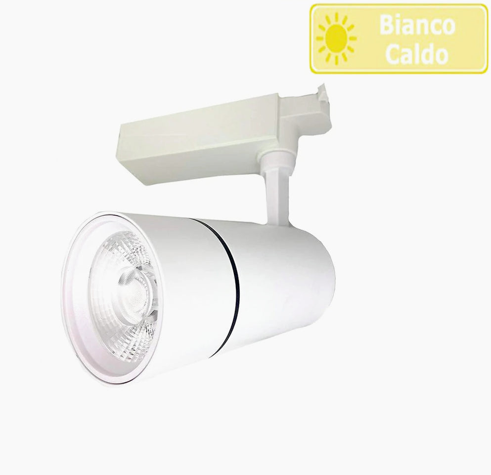 Faretto binario LED COB 30W – 6500K/4000K/3000K scocca bianca IP - ambraled