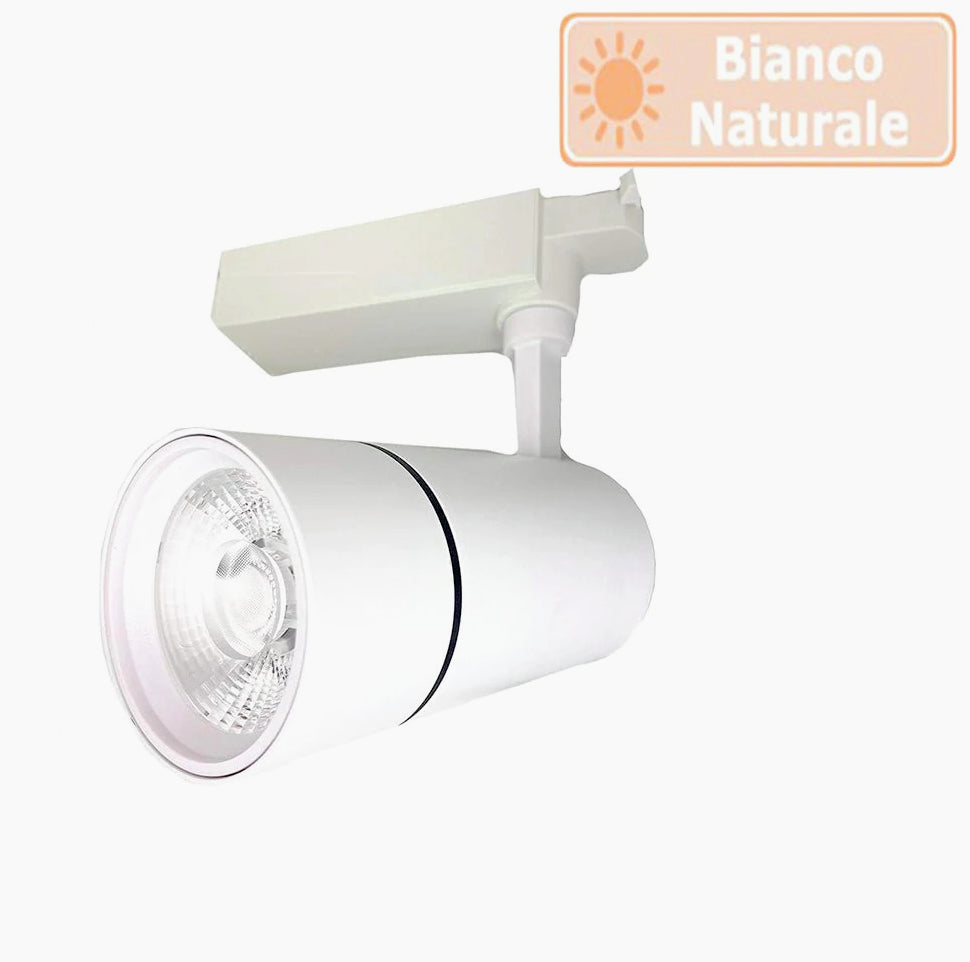 Faretto binario LED COB 30W – 6500K/4000K/3000K scocca bianca IP - ambraled