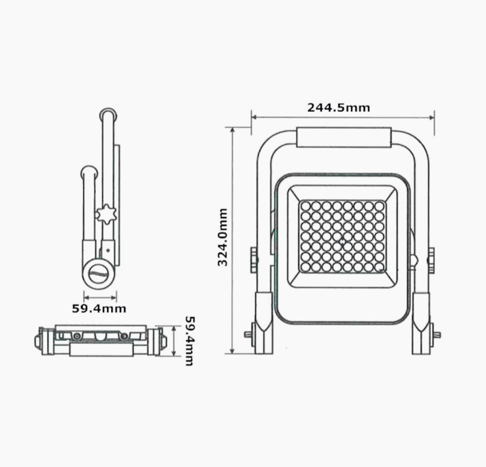 Faro LED da lavoro 50W – ricaricabile emergenza 6500K IP65 - ambraled
