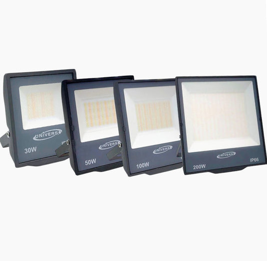 Faro LED esterno nero 30/50/100/200W – CCT IP66 - ambraled