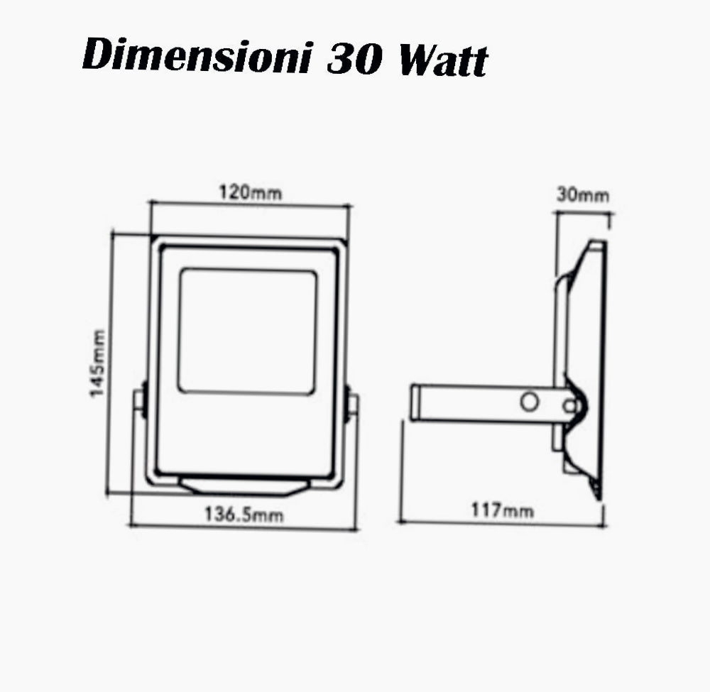 Faro LED esterno nero 30/50/100/200W – CCT IP66 - ambraled