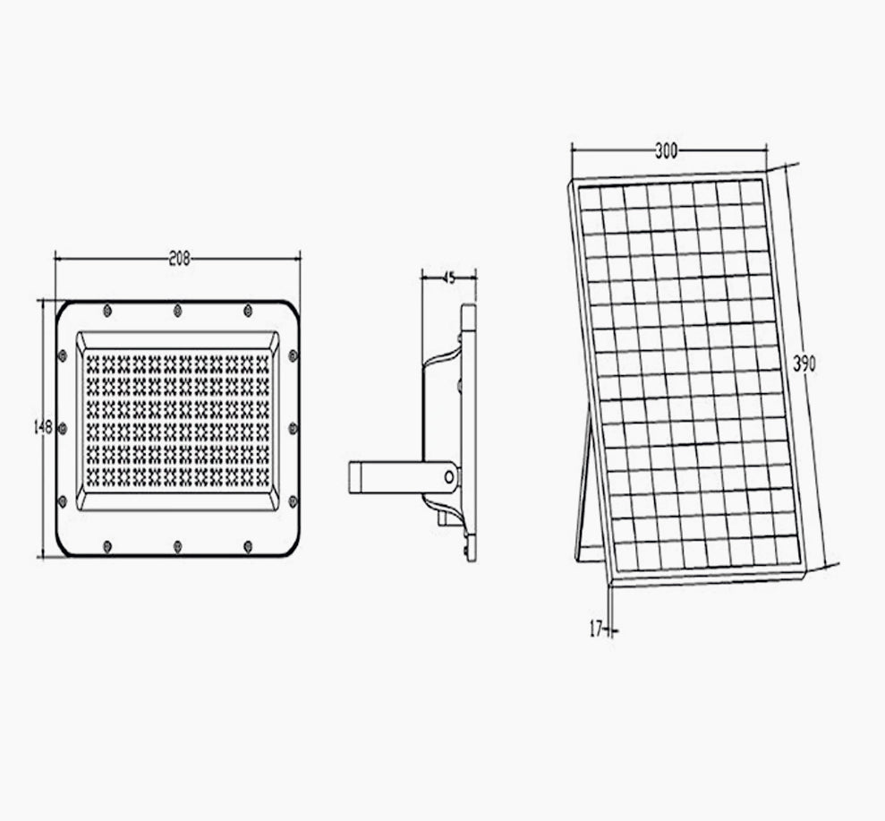 Faro solare LED 180W – sensore crepuscolare CCT IP66 - ambraled