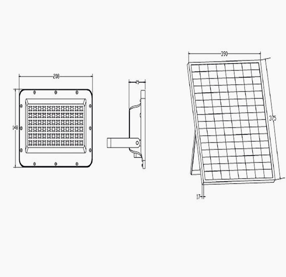 Faro solare LED 300W – sensore crepuscolare CCT IP66 - ambraled
