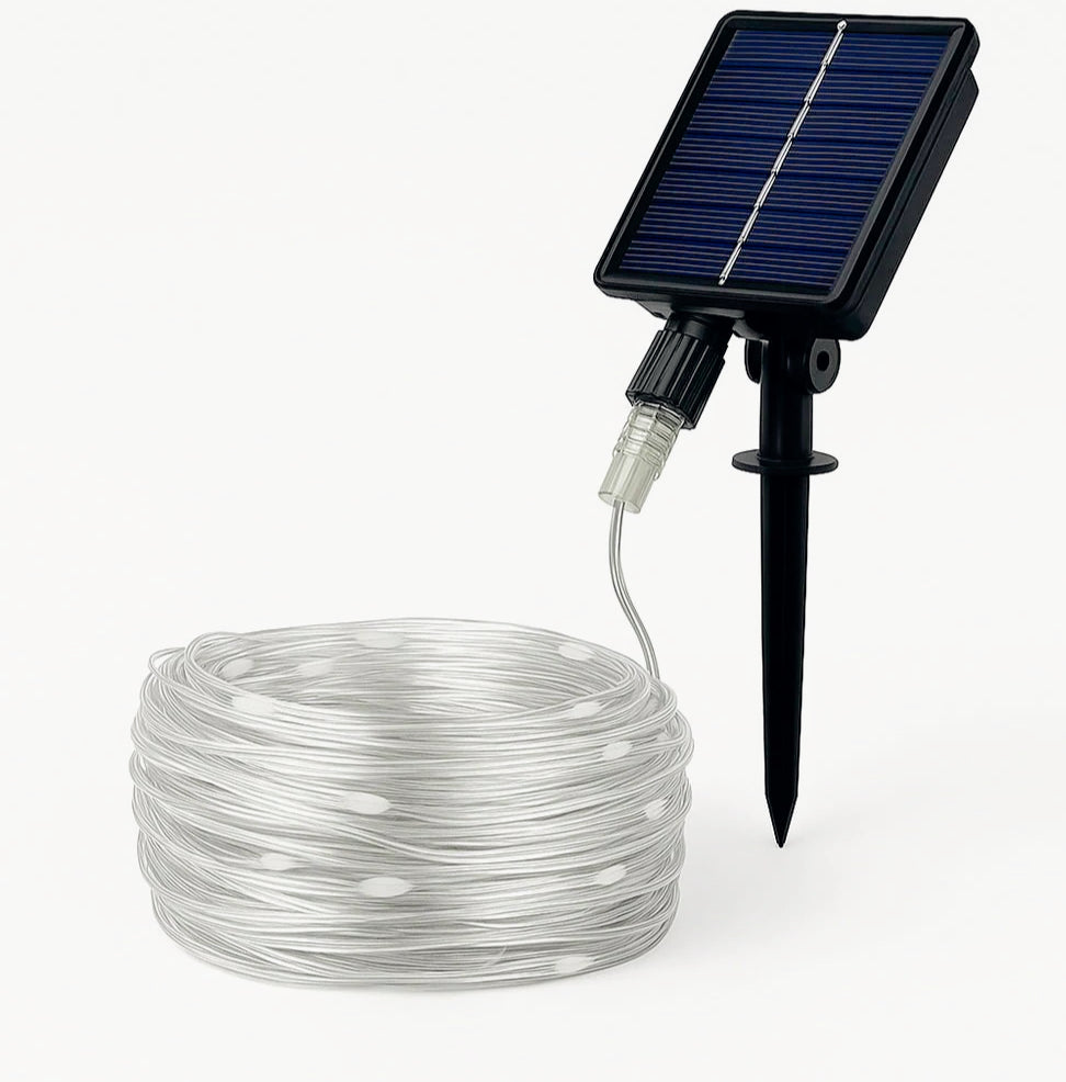 Filo LED 10M 100 luci – solare con picchetto e colori luce - ambraled