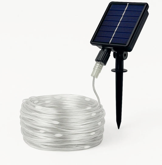 Filo LED 10M 100 luci – solare con picchetto e colori luce - ambraled