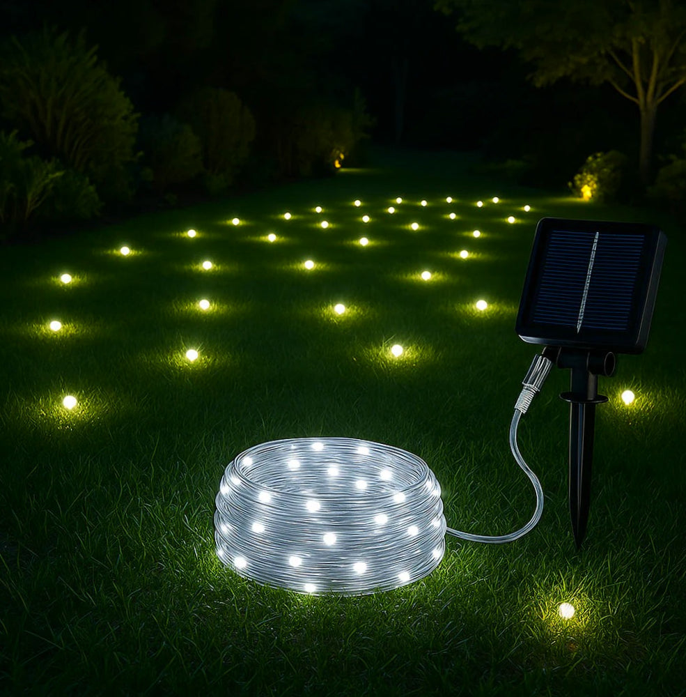 Filo LED 10M 100 luci – solare con picchetto e colori luce - ambraled