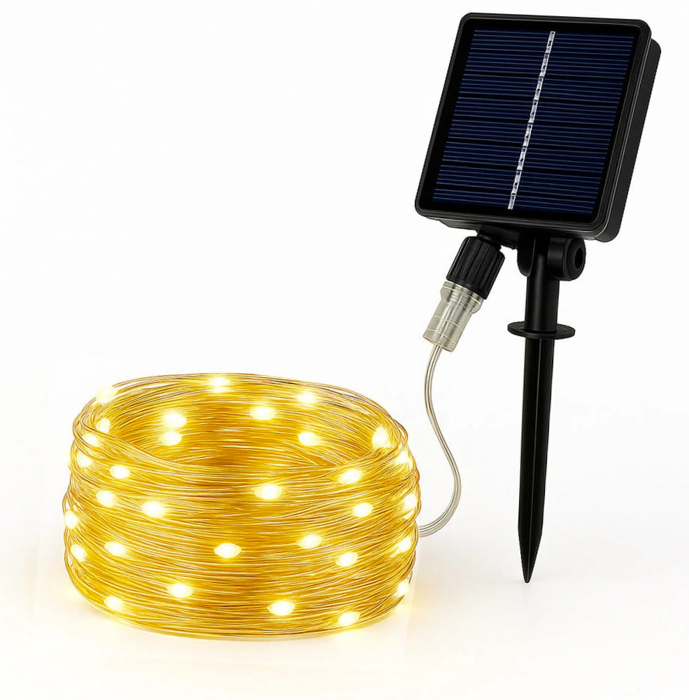 Filo LED 10M 100 luci – solare con picchetto e colori luce - ambraled